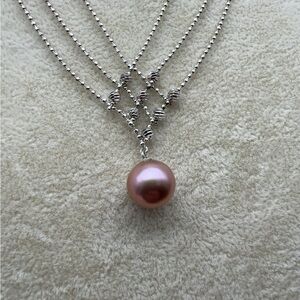 Elegant Sterling Silver Edison Pearl Pendant Necklace